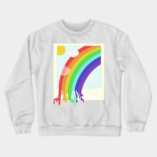 Dripping Rainbow Polaroid Photo Crewneck Sweatshirt